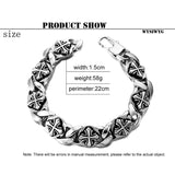Retro Celtic Cross Pattern Bracelet Men Stainless Steel Chain