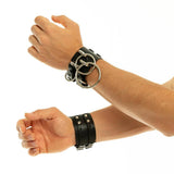Male Sexy PU Leather Wristband Wide Choker Collar Bracelet