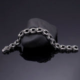 Men's Biker Stainless Steel Skull Chain Bracelet 8.66''