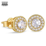 S925 Silver Zircon Stud Earrings for Men Women