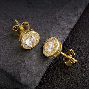 S925 Silver Zircon Stud Earrings for Men Women