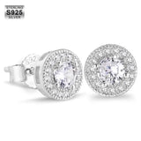 S925 Silver Zircon Stud Earrings for Men Women
