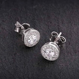 S925 Silver Zircon Stud Earrings for Men Women