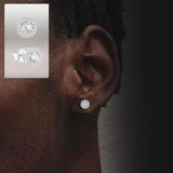 S925 Silver Zircon Stud Earrings for Men Women