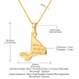 Mali Map Necklace Mali Jewelry For Men/Women P3425