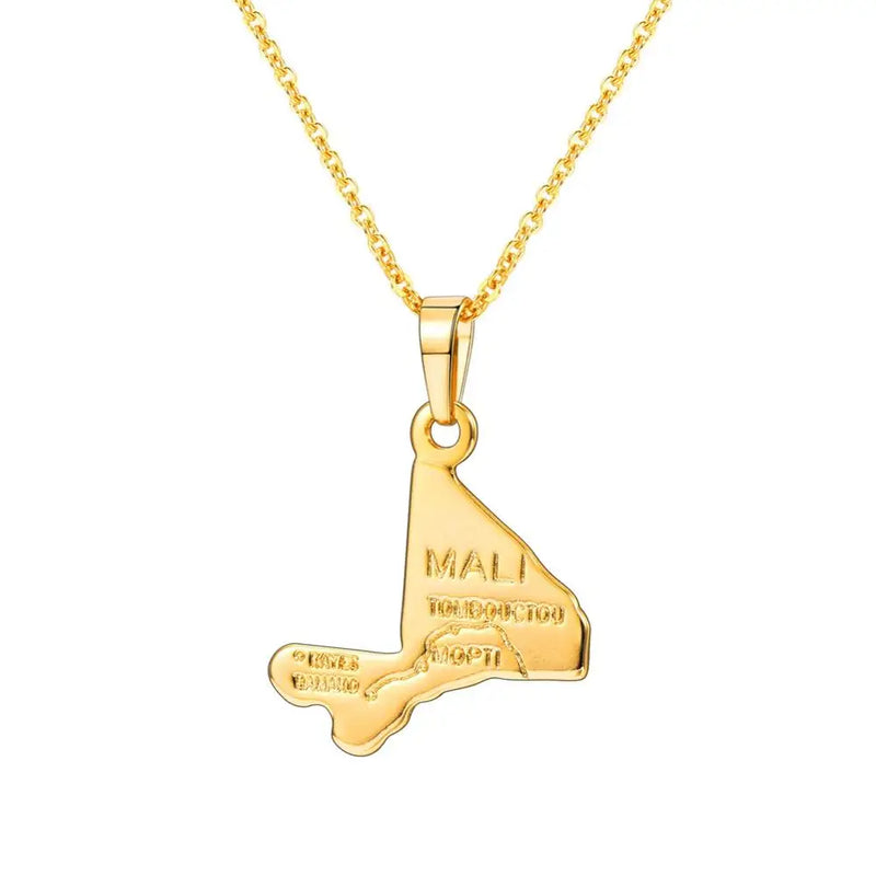 Mali Map Necklace Mali Jewelry For Men/Women P3425