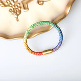 Mama Rainbow Weave Woven Bracelet Bangle Hobo Jewelry Gift For Him