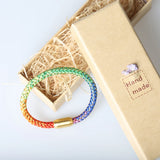 Mama Rainbow Weave Woven Bracelet Bangle Hobo Jewelry Gift For Him