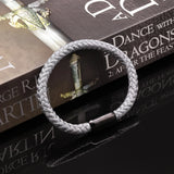 Mama Weave Bohemia Gray Women Bracelet Bangle Stainless Steel Clasp