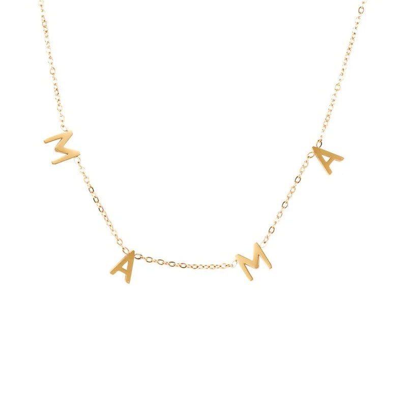 Mama Letter Necklace Stainless Steel Mother's Gift