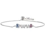 Mama Name Bracelet Colorful Diamond Stainless Steel Women Charm Gift