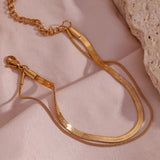 Women's Round Snake Chain Double Layer Bracelet