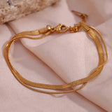 Women's Round Snake Chain Double Layer Bracelet