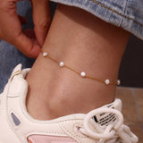Fresh Water Pearl Hemp Rope Anklet - Women's Charm Anklet