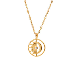 Sun Moon Pendant Necklace High-end Charm Women Pendant