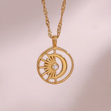 Sun Moon Pendant Necklace High-end Charm Women Pendant