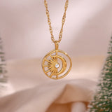 Sun Moon Pendant Necklace High-end Charm Women Pendant