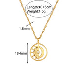 Sun Moon Pendant Necklace High-end Charm Women Pendant