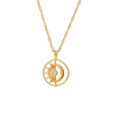 Sun Moon Pendant Necklace High-end Charm Women Pendant