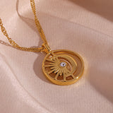 Sun Moon Pendant Necklace High-end Charm Women Pendant