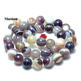 Mamiam Lavender Stripes Agate Beads 6-10mm Bracelet Necklace Gemstone Gift