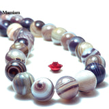 Mamiam Lavender Stripes Agate Beads 6-10mm Bracelet Necklace Gemstone Gift