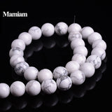 Howlite Beads Smooth Round Loose Stone Bracelet Necklace Jewelry Making