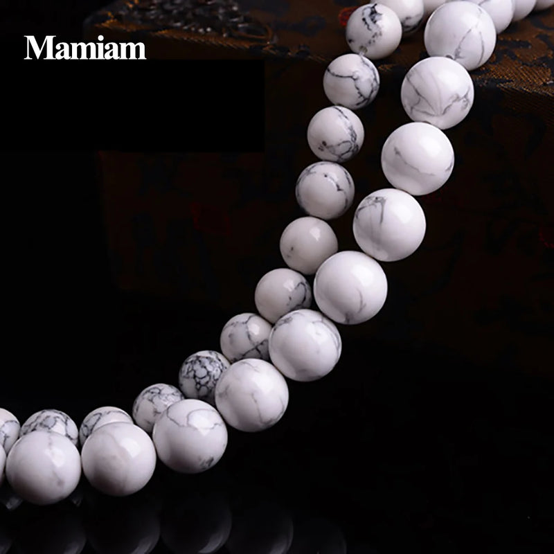 Howlite Beads Smooth Round Loose Stone Bracelet Necklace Jewelry Making