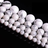 Howlite Beads Smooth Round Loose Stone Bracelet Necklace Jewelry Making