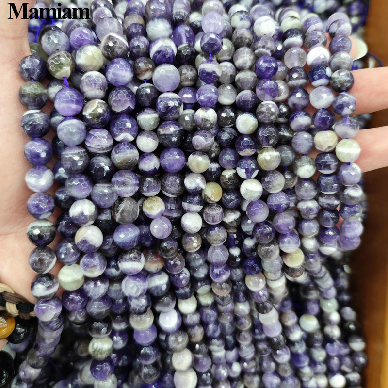 Mamiam Natural Amethyst Quartz Crystal Beads Bracelet Necklace DIY Making