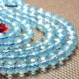 Mamiam Aquamarine Faceted Round Loose Beads 4mm