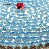 Mamiam Aquamarine Faceted Round Loose Beads 4mm