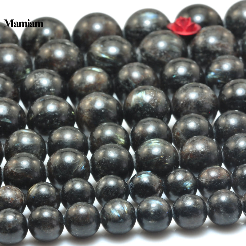 Mamiam Labradorite Larvikite Smooth Round Stone Diy Jewelry Making