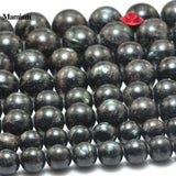 Mamiam Labradorite Larvikite Smooth Round Stone Diy Jewelry Making