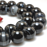 Mamiam Natural A Stripe Agate Beads 10mm Loose Round Stone Diy Bracelet