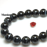 Mamiam Natural A Stripe Agate Beads 10mm Loose Round Stone Diy Bracelet