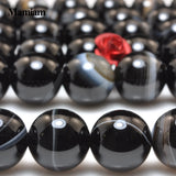 Mamiam Natural A Stripe Agate Beads 10mm Loose Round Stone Diy Bracelet
