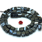 Mamiam Natural Agate Faceted Square Beads 4mm 6mm 8mm