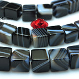 Mamiam Natural Agate Faceted Square Beads 4mm 6mm 8mm
