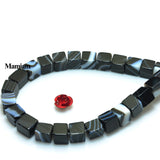 Mamiam Natural Agate Faceted Square Beads 4mm 6mm 8mm
