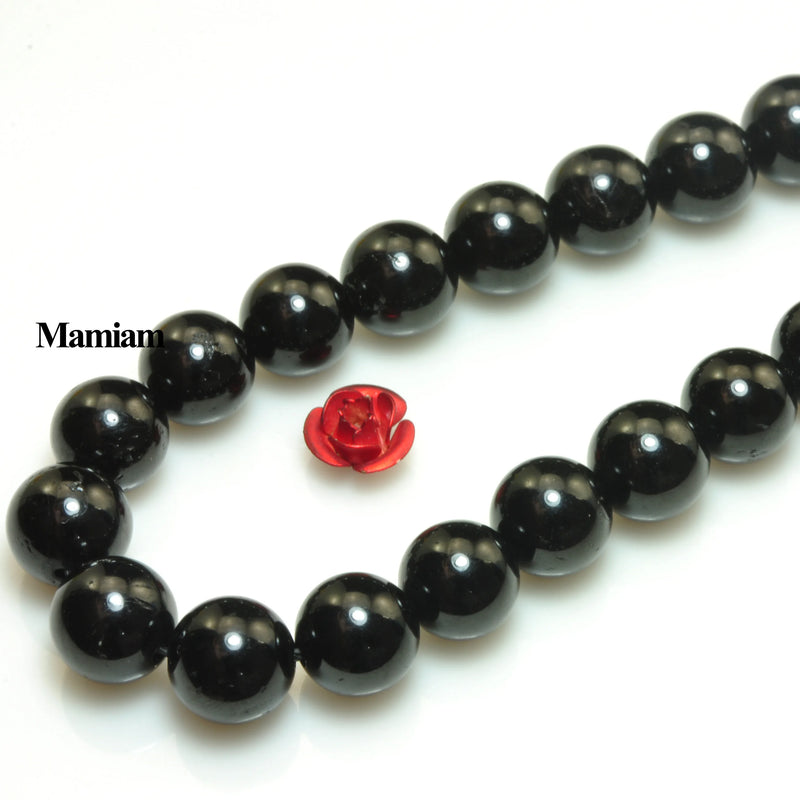Mamiam Tourmaline Beads 4-10mm Smooth Loose Round Stone Jewelry Making