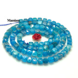 Mamiam Apatite Faceted Square Beads 3.8mm for DIY Jewelry