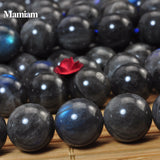 Labradorite Beads Smooth Loose Round Stone for Jewelry Making