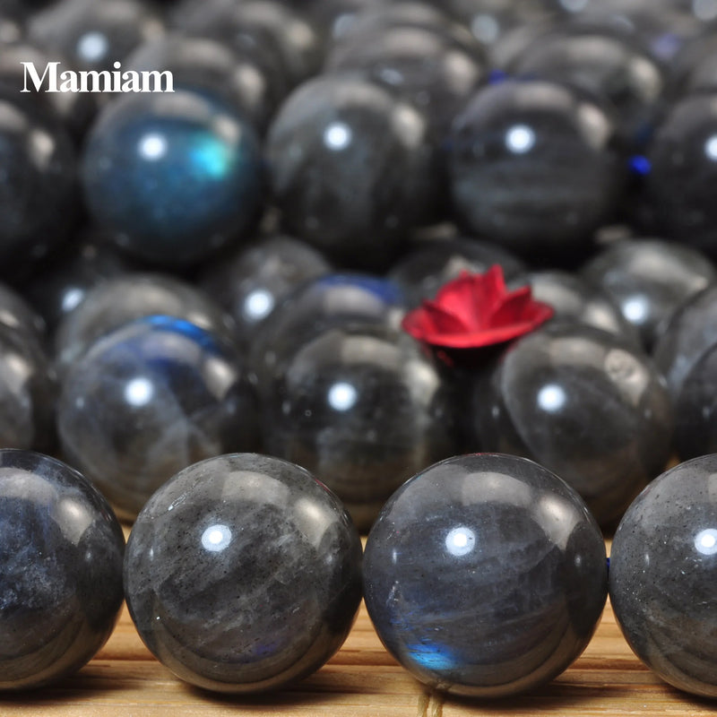 Labradorite Beads Smooth Loose Round Stone for Jewelry Making