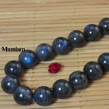 Labradorite Beads Smooth Loose Round Stone for Jewelry Making