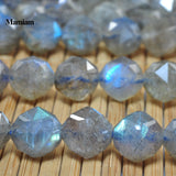 Labradorite Diamond Faceted Beads 3.8mm 6mm Round Stone Diy Bracelet Necklace