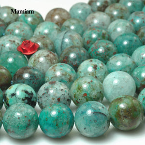 Mamiam Chrysocolla Beads Charms 8mm 10mm Round Stone DIY Bracelet Necklace