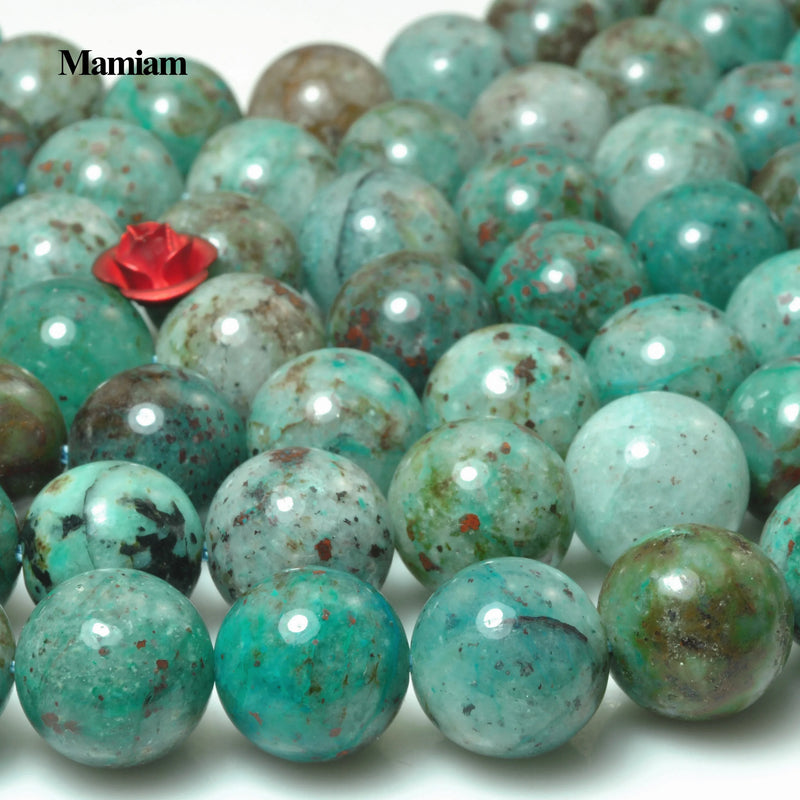 Mamiam Chrysocolla Beads Charms 8mm 10mm Round Stone DIY Bracelet Necklace