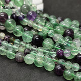 Mamiam Natural Colorful Fluorite Beads 6-10mm DIY Bracelet Necklace
