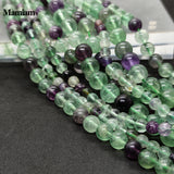 Mamiam Natural Colorful Fluorite Beads 6-10mm DIY Bracelet Necklace
